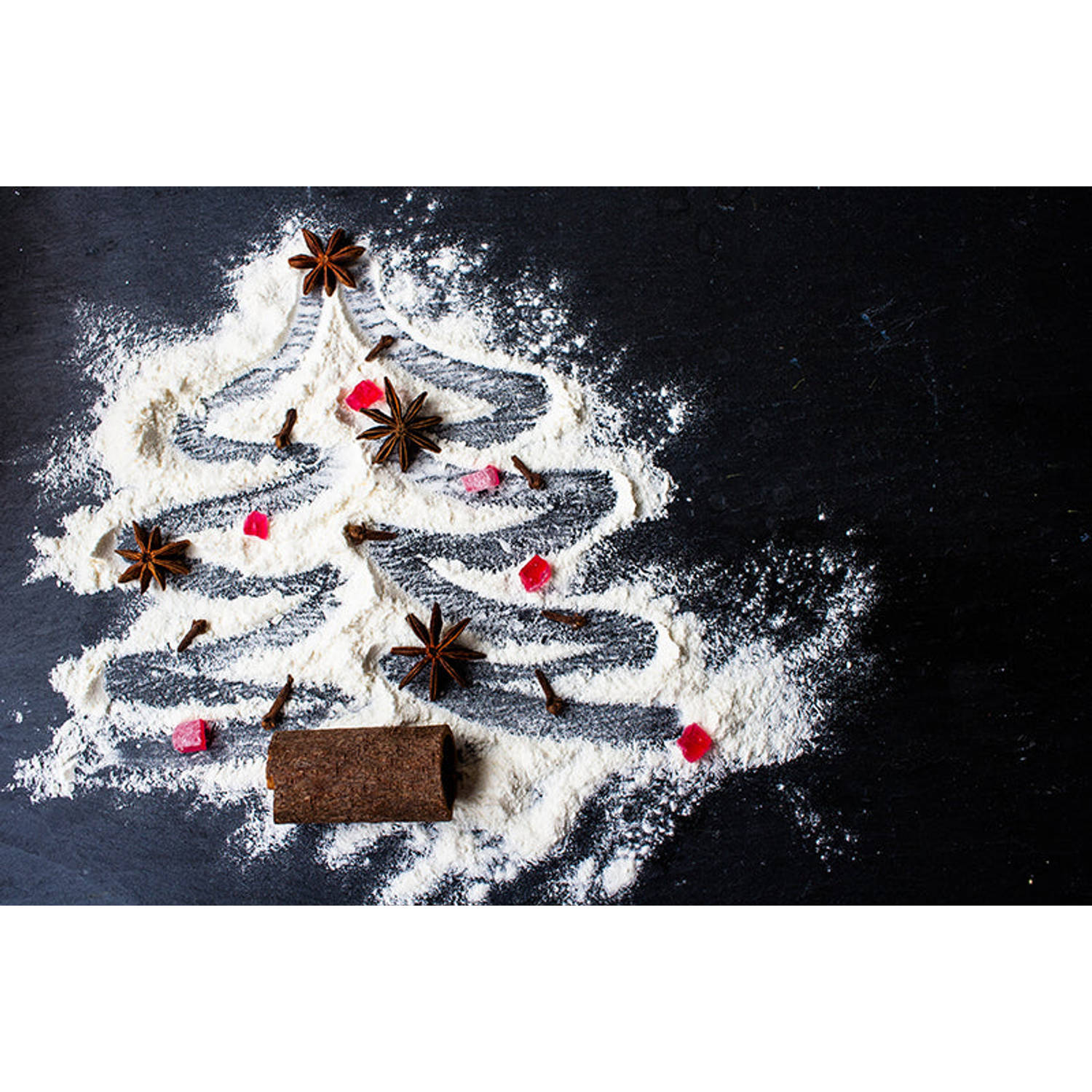 Inductiebeschermer - Snowy Christmas Tree - 70x55 cm