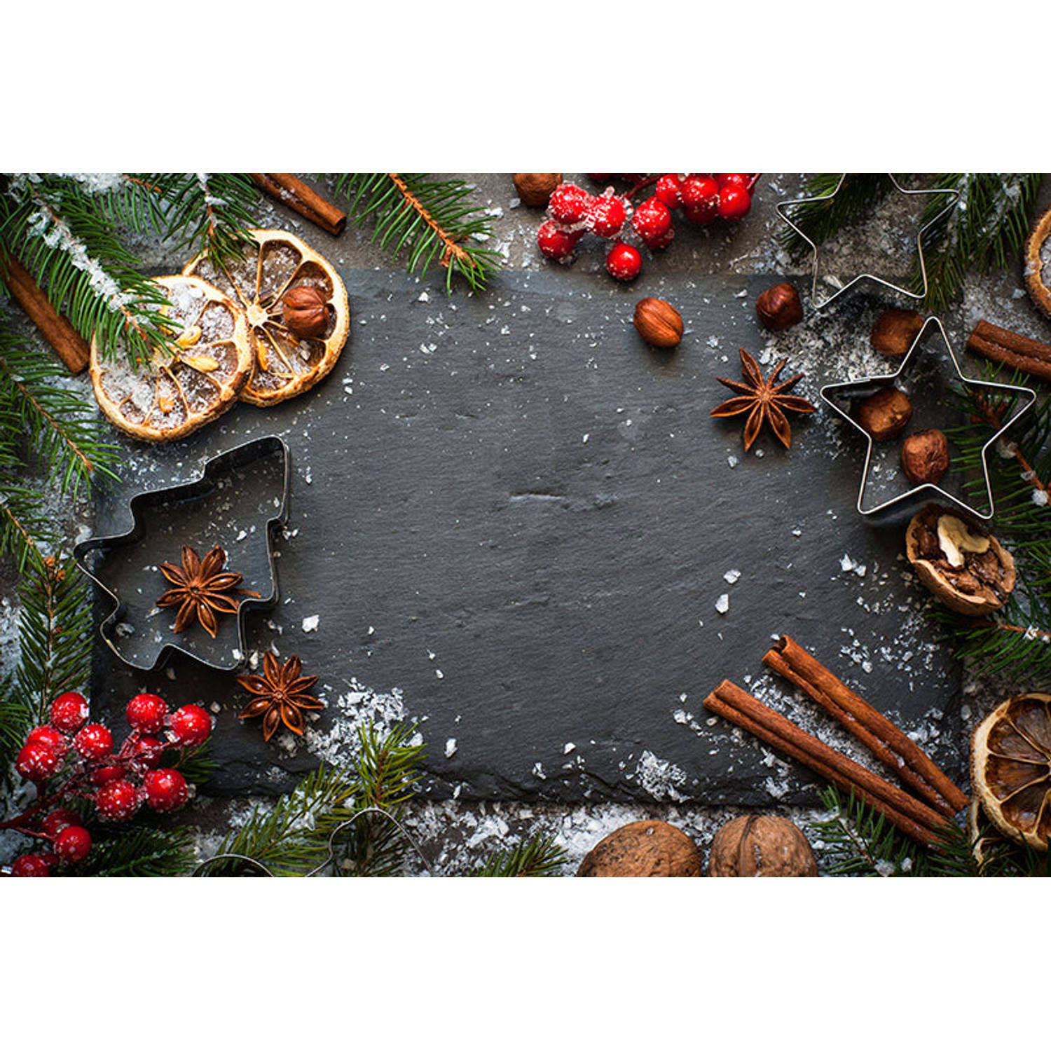 Inductiebeschermer - Kerst Ingrediënten - 65x55 cm
