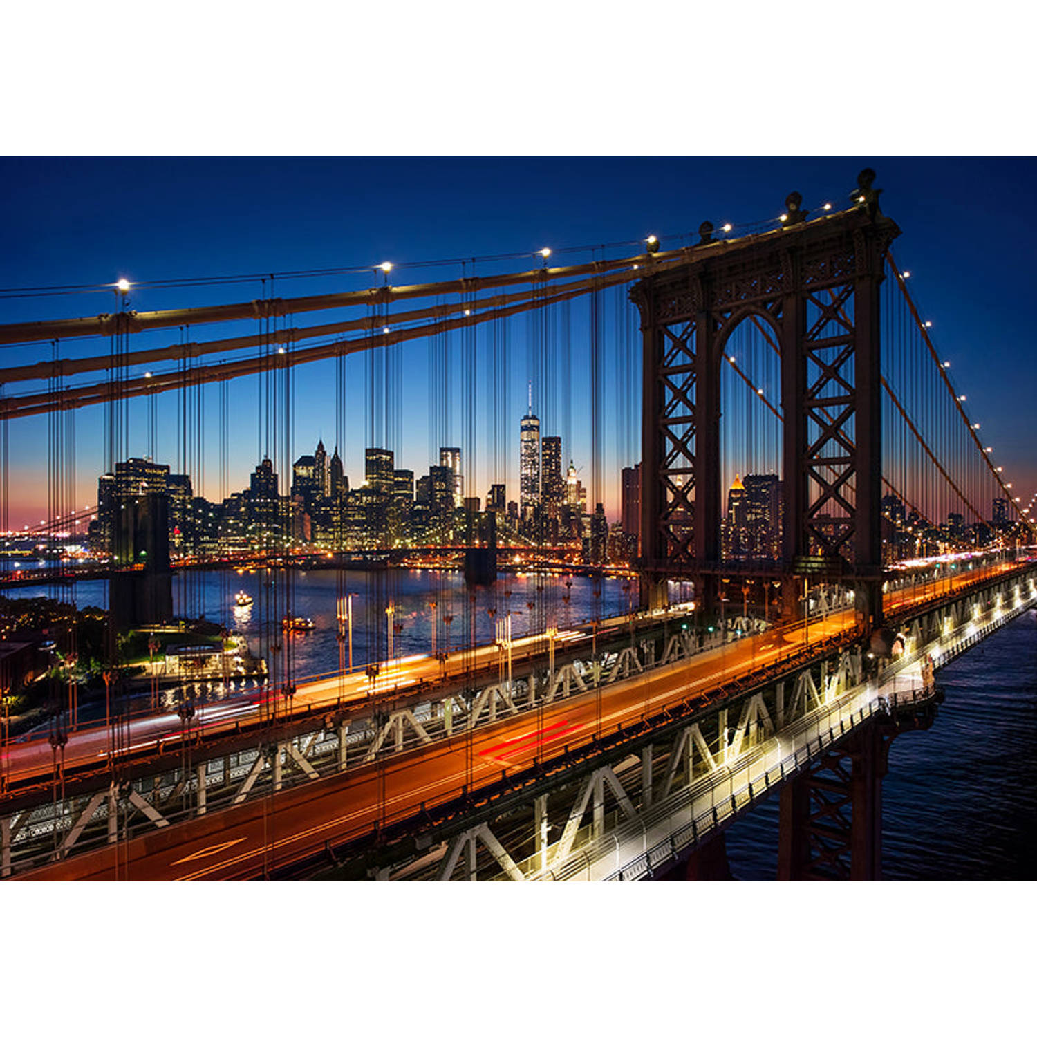 Inductiebeschermer - Brooklyn Bridge - 70x50 cm - Inductiebeschermer - Inductie Afdekplaat Kookplaat - Inductie Mat - Anti-Slip - Keuken Decoratie - Keuken Accessoires