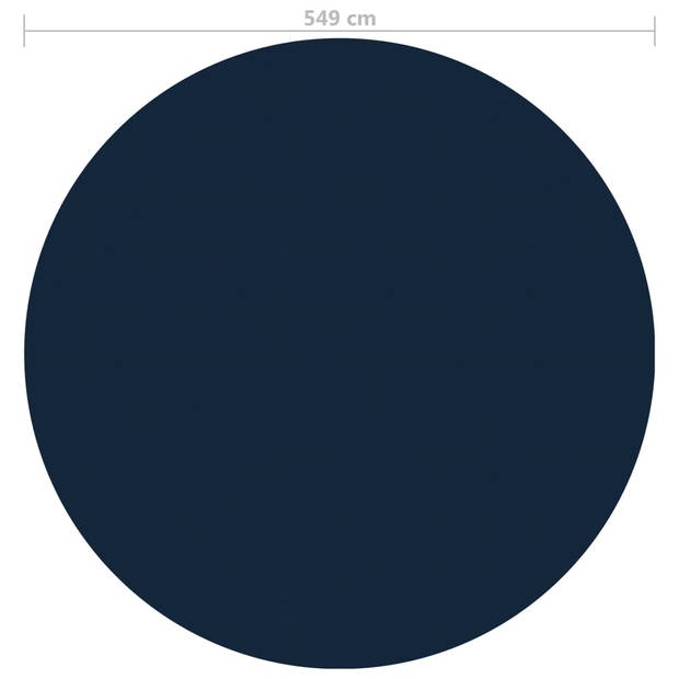vidaXL Zwembadfolie solar drijvend 549 cm PE zwart en blauw