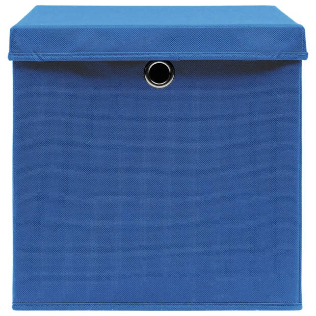 vidaXL Opbergboxen met deksel 4 st 28x28x28 cm blauw