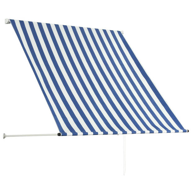 vidaXL Luifel uittrekbaar 150x150 cm blauw en wit