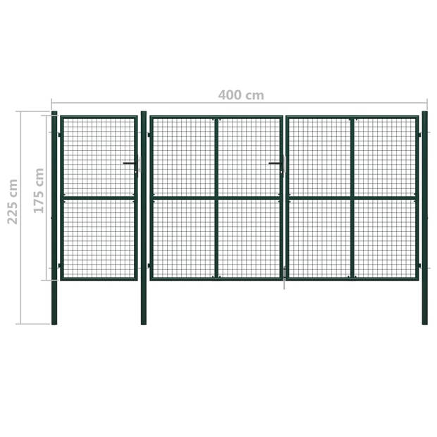 vidaXL Poort 400x175 cm staal groen