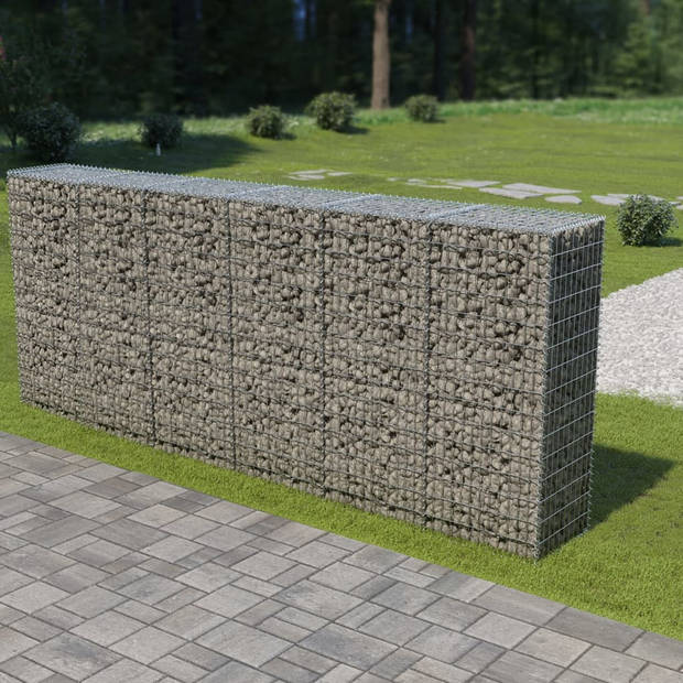 vidaXL Schanskorfmuur met deksels 300x50x150 cm gegalvaniseerd staal