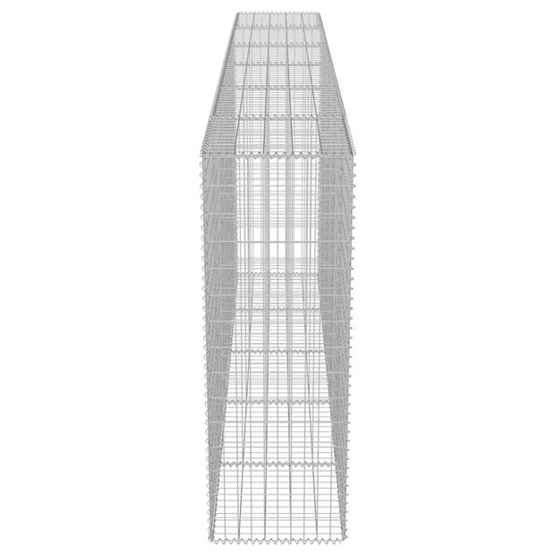 The Living Store Gabion Mand - Gegalvaniseerd staal - 300x50x150 cm - Sterke muur bouwen - Zilver - 1400 kg/m³