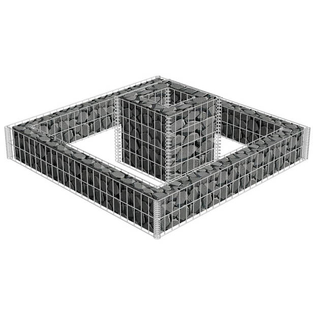 vidaXL Gabion plantenbak 120x120x20 cm gegalvaniseerd staal