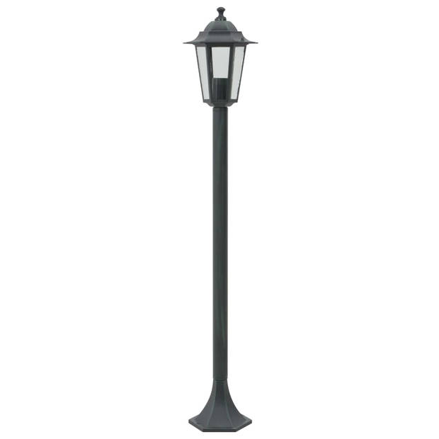 vidaXL Paalverlichting voor tuin E27 110 cm aluminium donkergroen 6 st