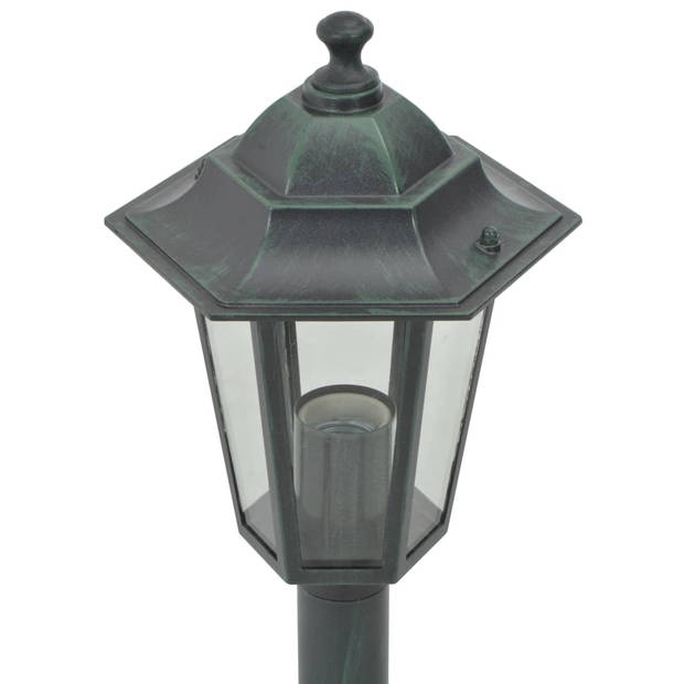 vidaXL Paalverlichting voor tuin E27 110 cm aluminium donkergroen 6 st