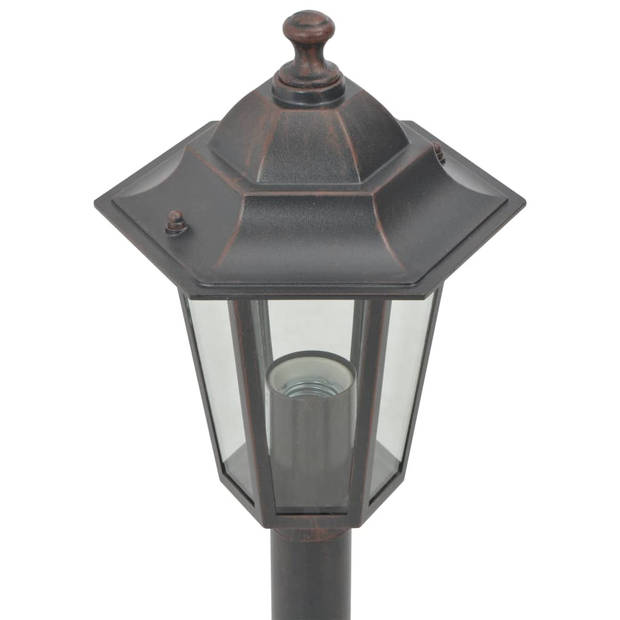 vidaXL Paalverlichting voor tuin E27 110 cm aluminium brons 6 st