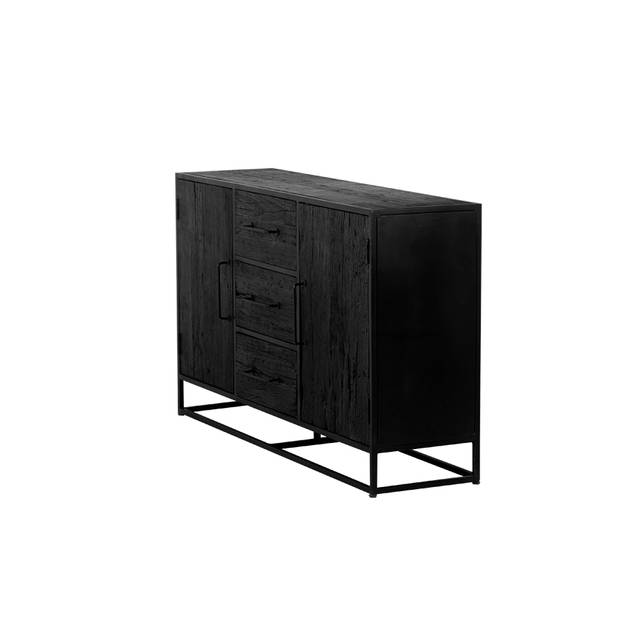 Giga Meubel - Dressoir Zwart - Hout / Ijzer - 150cm - Dressoir Pure Black