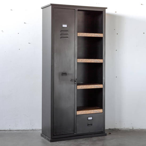 Giga Meubel - Lockerkast Zwart - 95x42x200cm - Metaal - Lockerkast Lifestyle