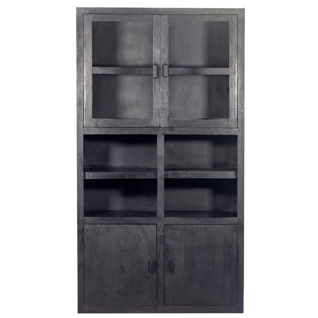 Giga Meubel - Kast Zwart - 120x45x220cm - Mangohout - Kast Xander