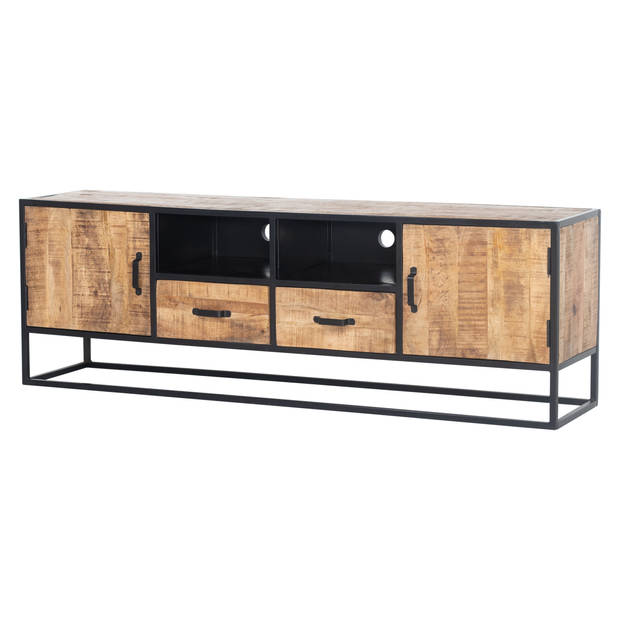 Giga Meubel - Tv Meubel Mangohout - Naturel/Zwart - 180cm - Kast Anne