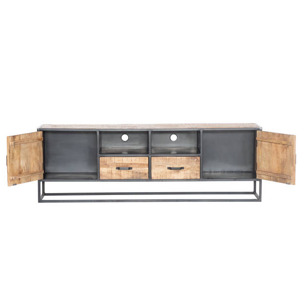 Giga Meubel - Tv Meubel Mangohout - Naturel/Zwart - 180cm - Kast Anne