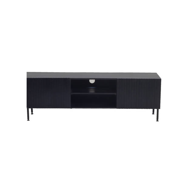 Giga Meubel - Tv-Meubel Mangohout Zwart - 150x40x50cm - 2-Deurs - Kast Roman