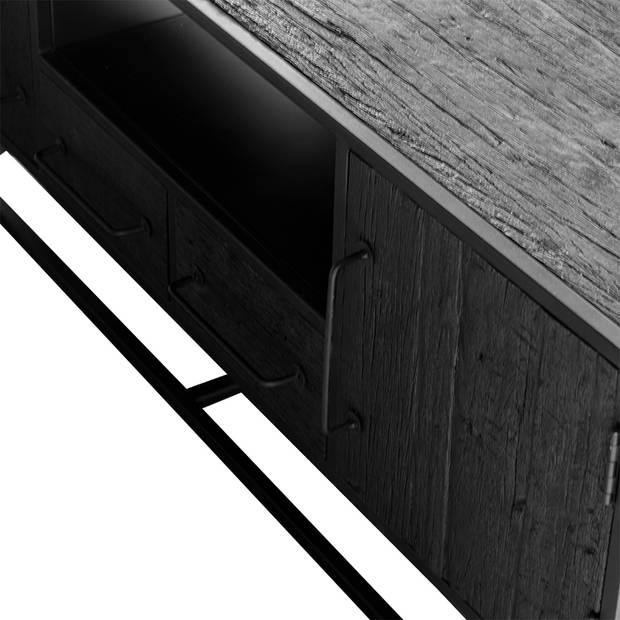 Giga Meubel - Tv-Meubel Zwart - Mangohout - 180cm - Tv-meubel Pure Black