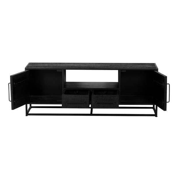 Giga Meubel - Tv-Meubel Zwart - Mangohout - 180cm - Tv-meubel Pure Black