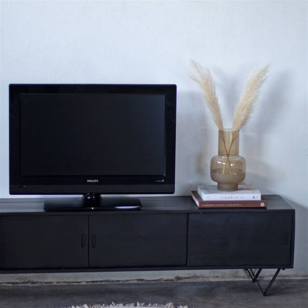 Giga Meubel - Tv-meubel Zwart - Mangohout - 200 cm - Tv-meubel Ubud
