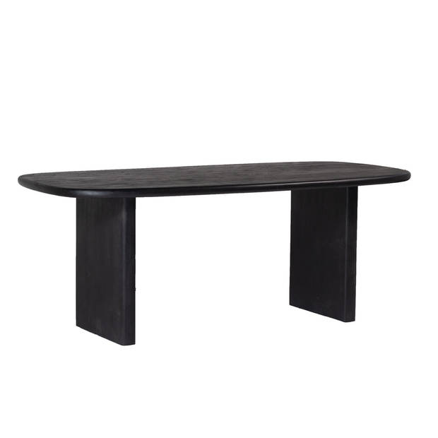 Giga Meubel - Eettafel Ovaal - Zwart - 200cm - Mangohout - Eettafel Gin