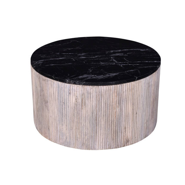 Giga Meubel - Salontafel Rond - Marmer - Bruin - Ø70cm - Salontafel Glitzie