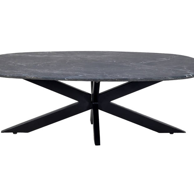 Giga Meubel - Salontafel Marmer Deens Ovaal 120cm - Zwart - Tafel Richy