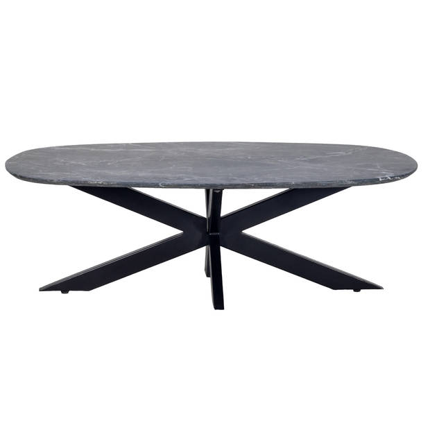 Giga Meubel - Salontafel Marmer Deens Ovaal 120cm - Zwart - Tafel Richy