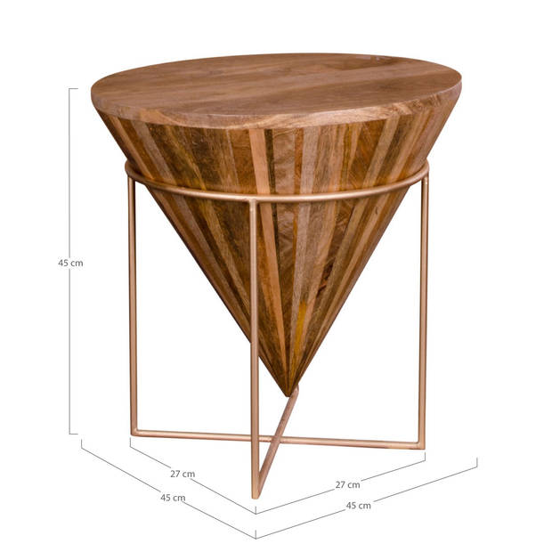 House Nordic - Salontafel Mangohout Ø45cm - Tafel Hapur