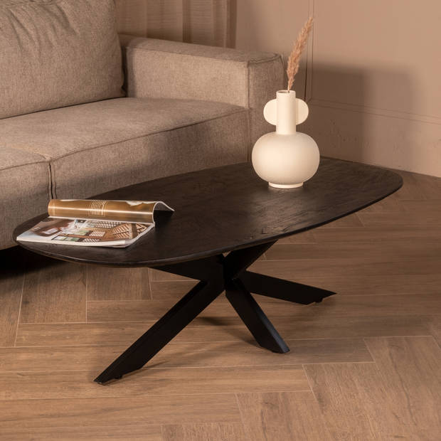 Giga Meubel - Salontafel Deens Ovaal - Zwart - 130cm - Salontafel Jordan