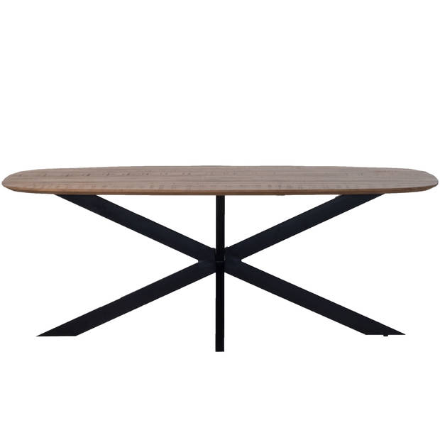 Giga Meubel - Eettafel Deens Ovaal - Bruin - 200cm - Eettafel Jordan