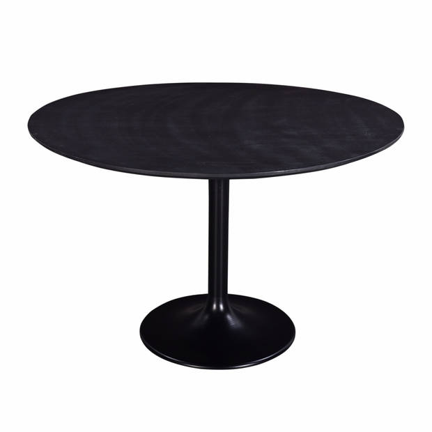 Giga Meubel - Eettafel Rond - Zwart - Ø120cm - O-poot - Eettafel Romeo