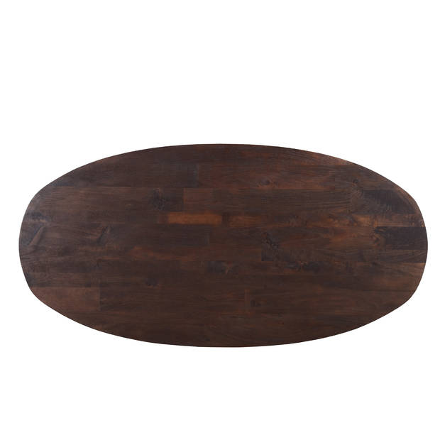 Giga Meubel - Eettafel Ovaal - Bruin - 200cm - Eettafel Lissabon