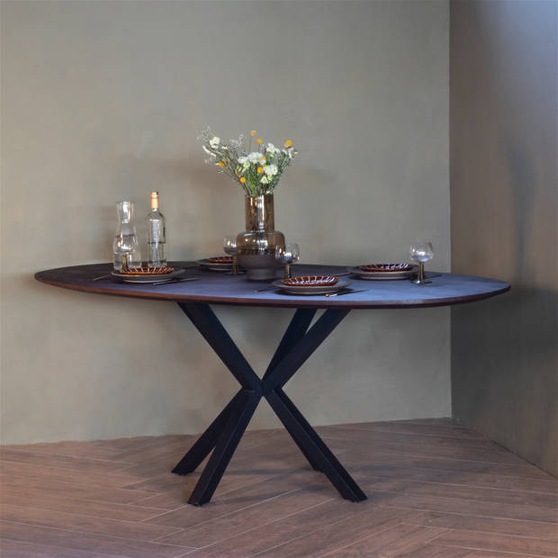 Giga Meubel - Eettafel Ovaal - Bruin - 200cm - Eettafel Lissabon