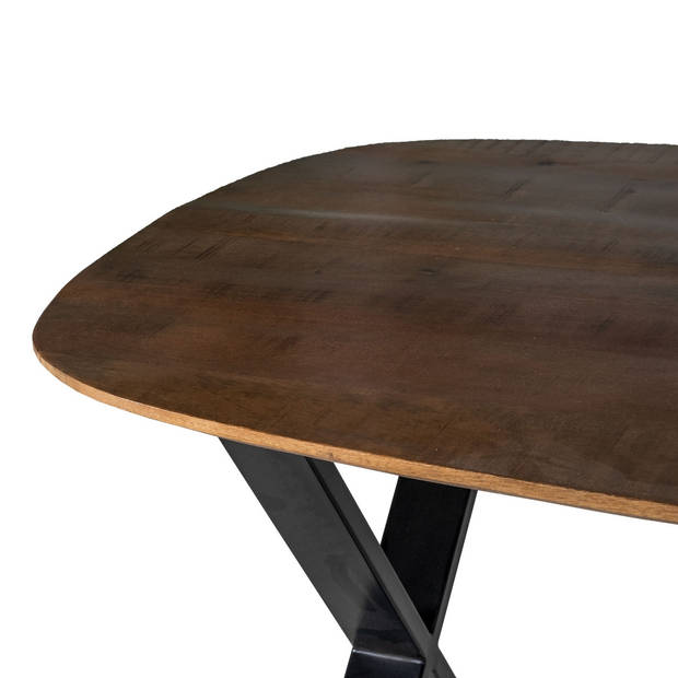 Giga Meubel - Eettafel Deens Ovaal - Bruin - 200cm - Eettafel Gordon