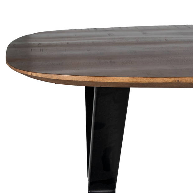 Giga Meubel - Eettafel Deens Ovaal - Bruin - 200cm - Eettafel Gordon