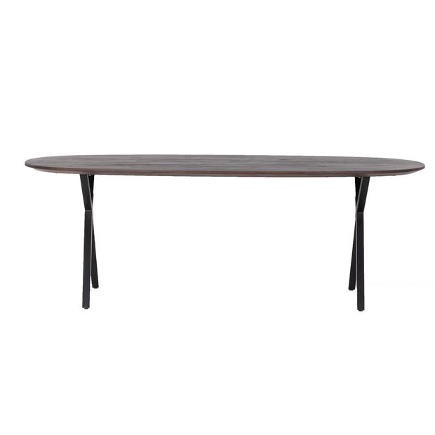 Giga Meubel - Eettafel Bruin Ovaal Mangohout - 160cm - Tafel Genève