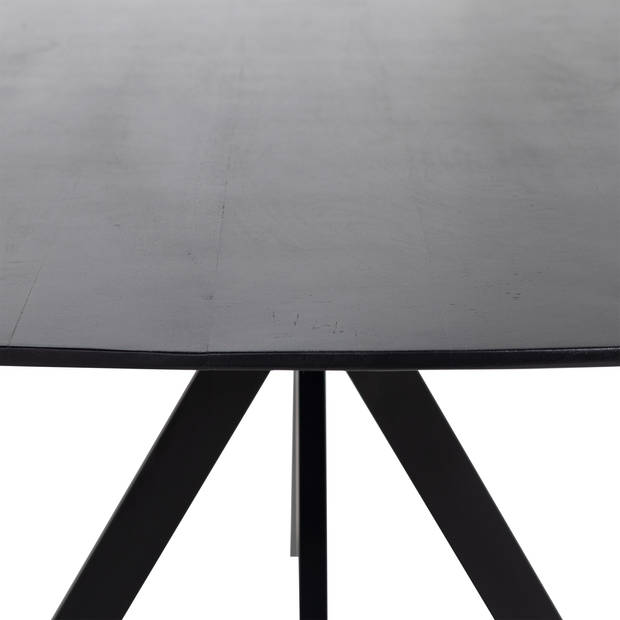 Giga Meubel - Eettafel Deens Ovaal - Zwart - 200cm - Eettafel Batti