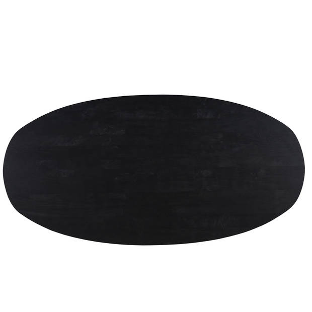 Giga Meubel - Eettafel Zwart Ovaal Mangohout - 200cm - Tafel Lissabon