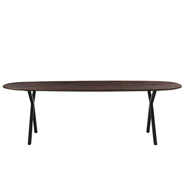 Giga Meubel - Eettafel Ovaal - Bruin - 220cm - Eettafel Genève