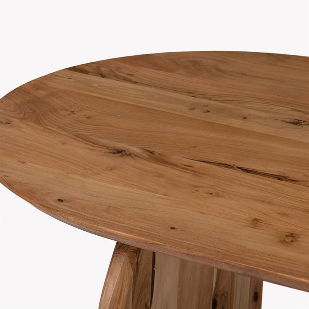 Giga Meubel - Eettafel Ovaal - 200cm - Naturel - Mangohout - Eettafel Daan