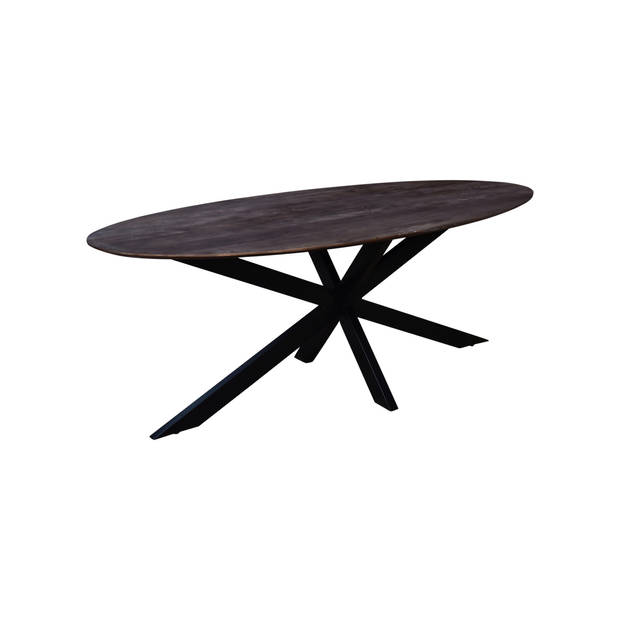 Giga Meubel - Eettafel Ovaal - Bruin - 200cm - Eettafel Ziggy