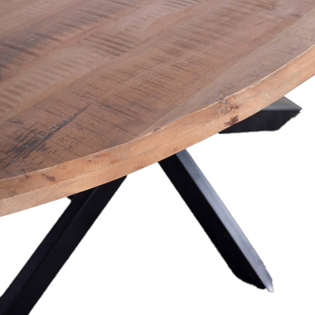 Giga Meubel - Eettafel Ovaal - Mangohout - 180cm - Tafel Mansour