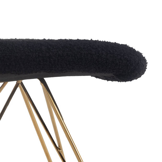 Giga Meubel - Luxe Set Stoelen - Teddy Zwart - Metalen Poten - Stoel Jamie