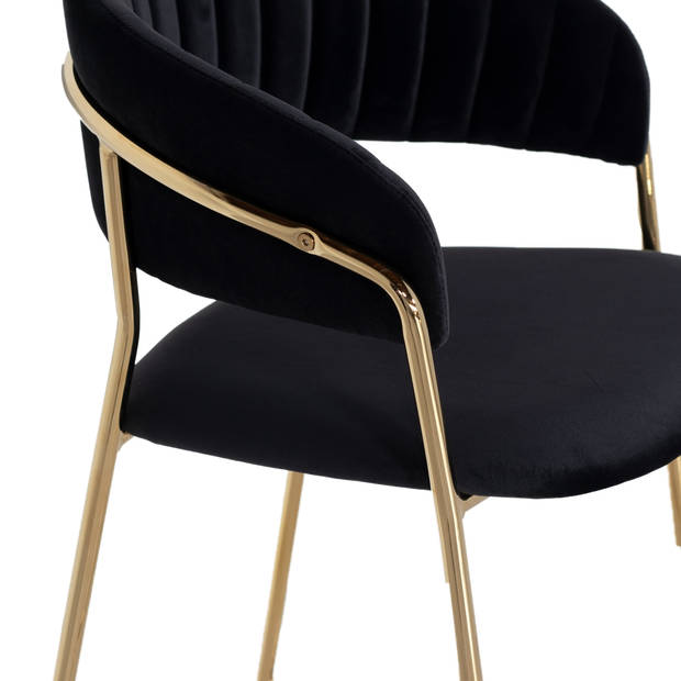 Giga Meubel - Stoel Turin Luxe Velvet Zwart