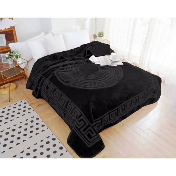 Sleeptime Deken - 100% Fleece - 200x240 - Tweepersoons - Zwart