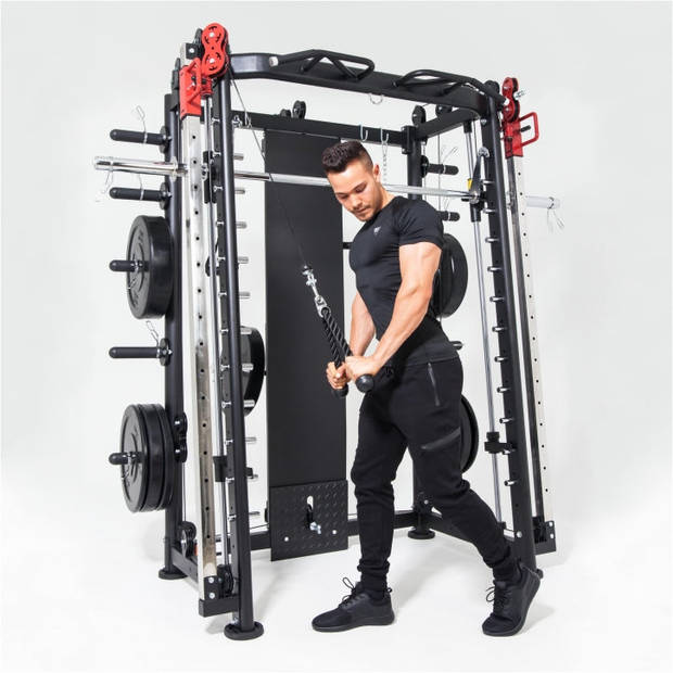 Gorilla Sports Smith Machine - Krachtstation - Multi Press - Homegym - Full body training - Incl. accessoires