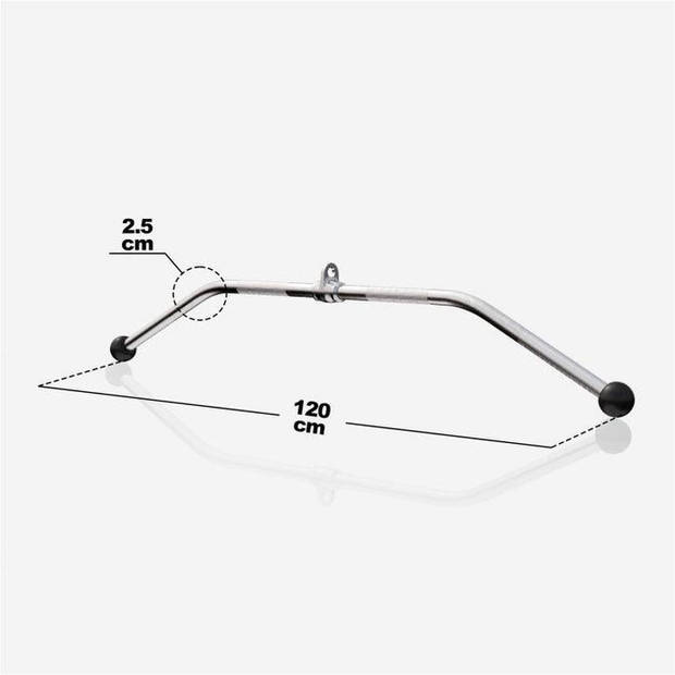 Gorilla Sports Lattrekstang - Handgreep - 120 cm - Anti-slip - Lat Bar