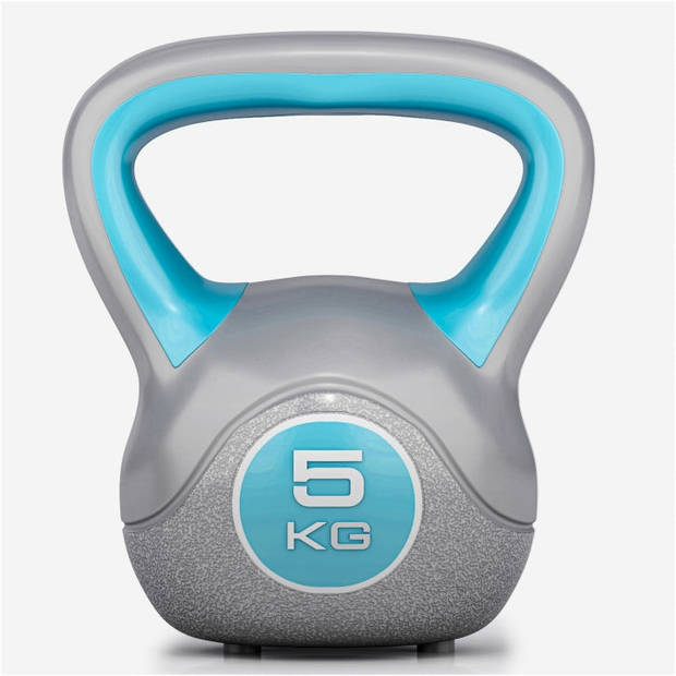 Gorilla Sports Kettlebell Trendy - Kunststof - 5 kg - Grijs - Blauw