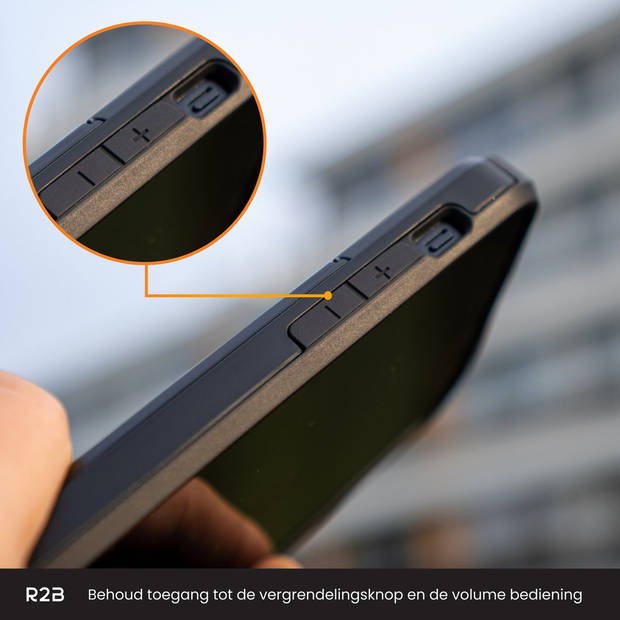 R2B hoesje met pasjeshouder geschikt voor iPhone 13 Pro - Model "Utrecht" - Inclusief screenprotector - Zwart