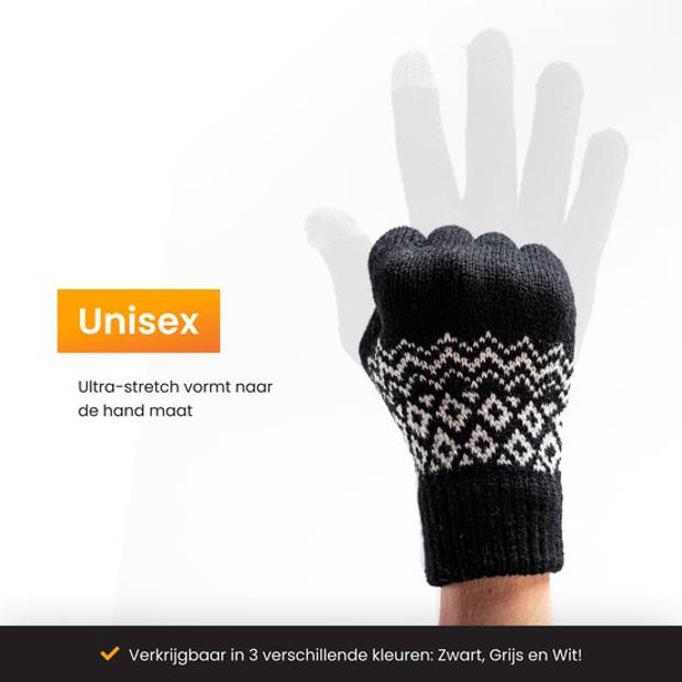 R2B® Touchscreen Handschoenen Winter Heren - Handschoenen Winter Dames - Maat S/M - Zwart - Scooter/Fiets - Model Brugge