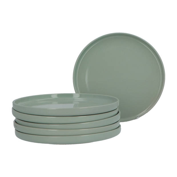 Stoneware Serviesset Marie - 6 persoons 18-delig - Mintgroen